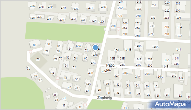 Warszawa, Zapłocie, 42D, mapa Warszawy