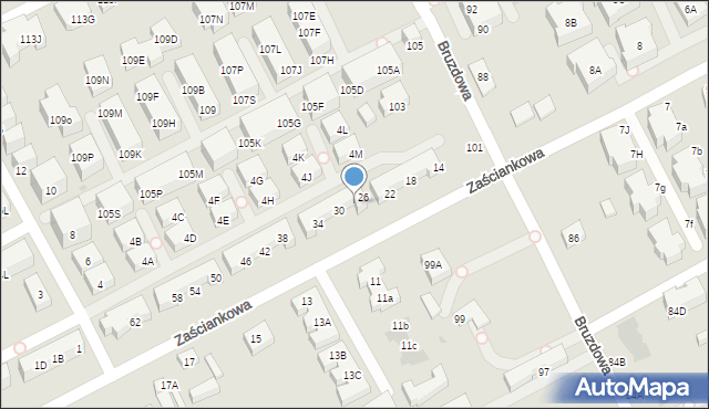 Warszawa, Zaściankowa, 28, mapa Warszawy