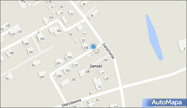 Warszawa, Zakamarek, 33A, mapa Warszawy