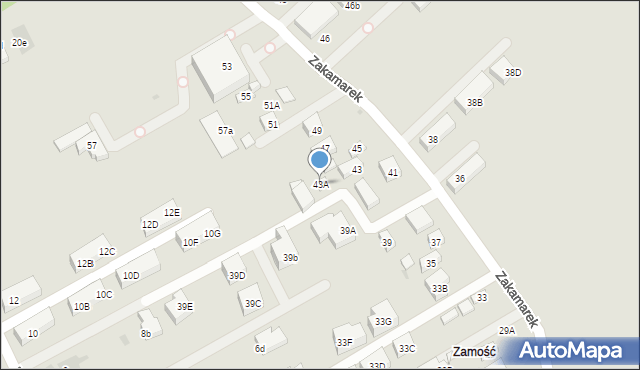 Warszawa, Zakamarek, 43A, mapa Warszawy