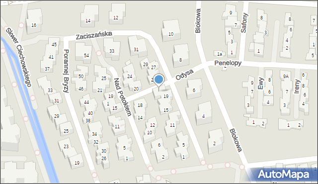 Warszawa, Zaciszańska, 21, mapa Warszawy