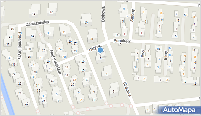 Warszawa, Zaciszańska, 6, mapa Warszawy