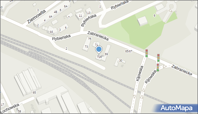 Warszawa, Zabraniecka, 71A, mapa Warszawy