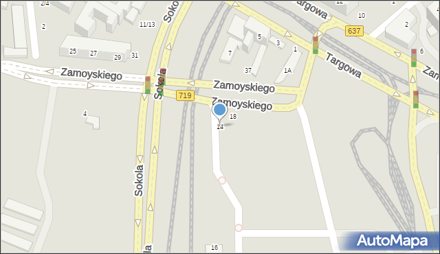 Warszawa, Zamoyskiego Jana, hetm., 14, mapa Warszawy