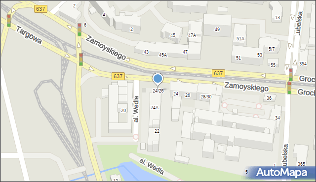 Warszawa, Zamoyskiego Jana, hetm., 24/26, mapa Warszawy