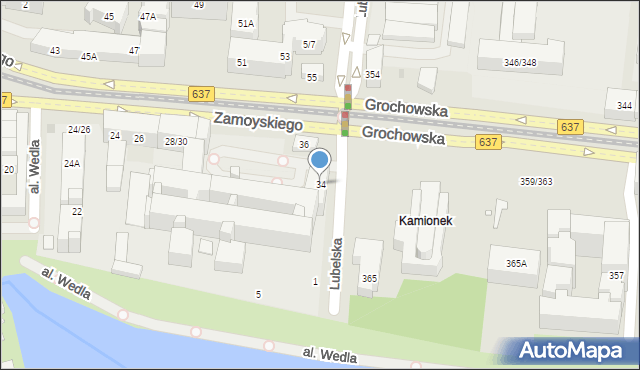 Warszawa, Zamoyskiego Jana, hetm., 34, mapa Warszawy