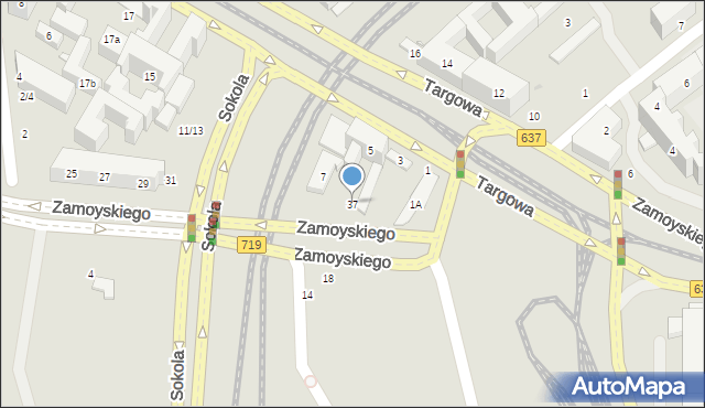 Warszawa, Zamoyskiego Jana, hetm., 37, mapa Warszawy