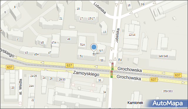 Warszawa, Zamoyskiego Jana, hetm., 53, mapa Warszawy