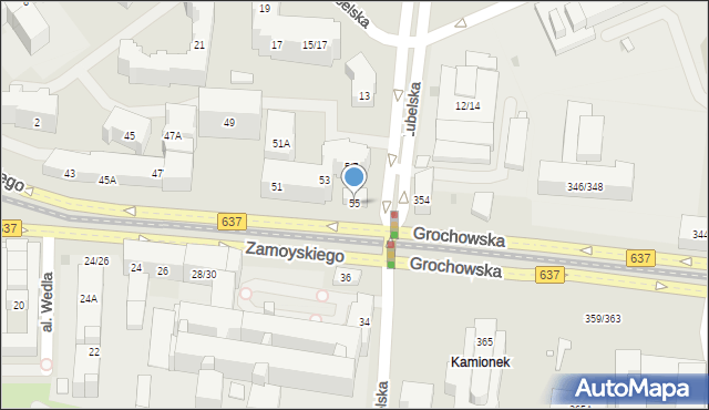 Warszawa, Zamoyskiego Jana, hetm., 55, mapa Warszawy