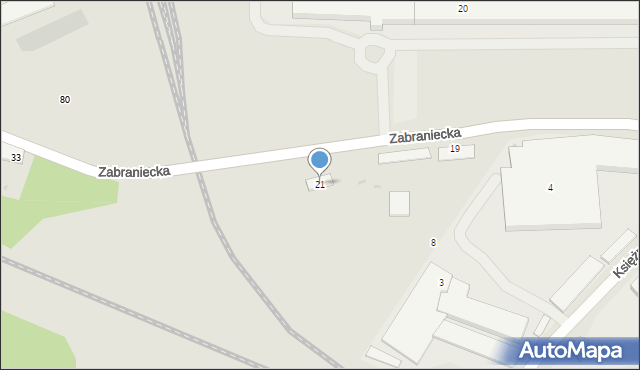 Warszawa, Zabraniecka, 21, mapa Warszawy