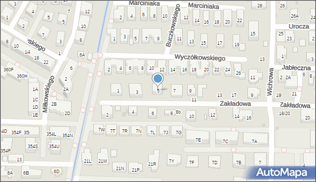 Warszawa, Zakładowa, 5, mapa Warszawy