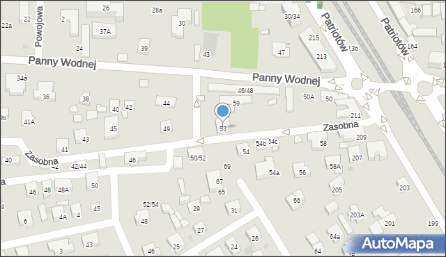Warszawa, Zasobna, 53, mapa Warszawy