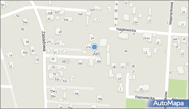 Warszawa, Zasadowa, 47e, mapa Warszawy