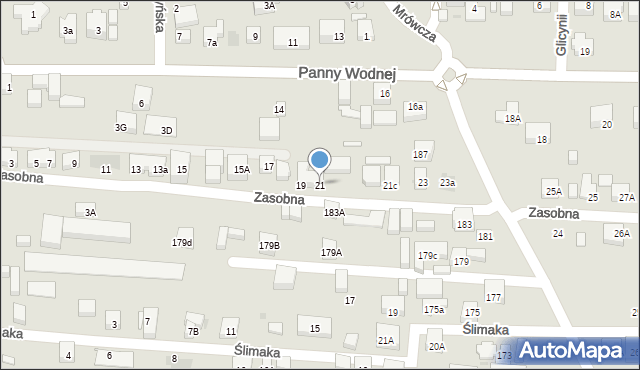 Warszawa, Zasobna, 21, mapa Warszawy