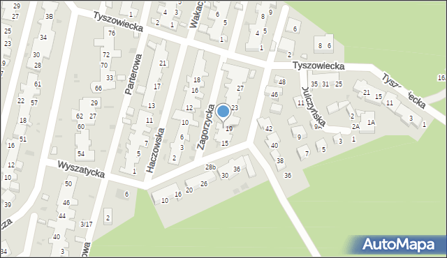 Warszawa, Zagorzycka, 6, mapa Warszawy