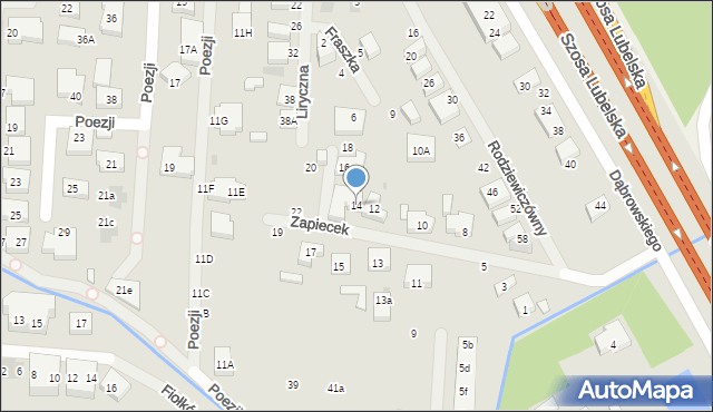 Warszawa, Zapiecek, 14, mapa Warszawy