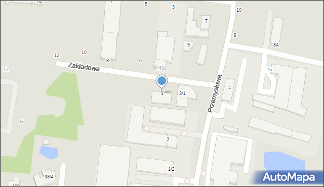 Wasilków, Zakładowa, 1, mapa Wasilków