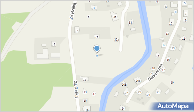 Wda, Za Rzeką, 9, mapa Wda