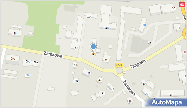 Węgorzewo, Zamkowa, 34C, mapa Węgorzewo