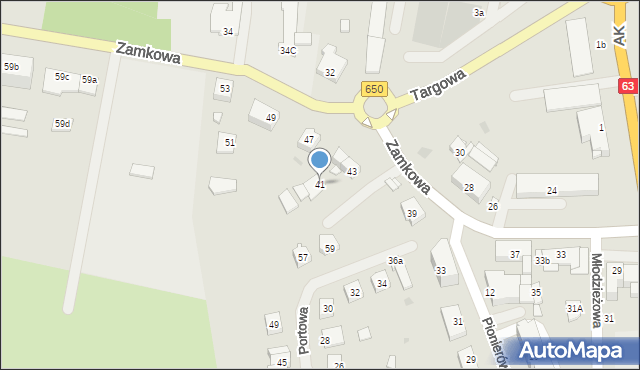 Węgorzewo, Zamkowa, 41, mapa Węgorzewo