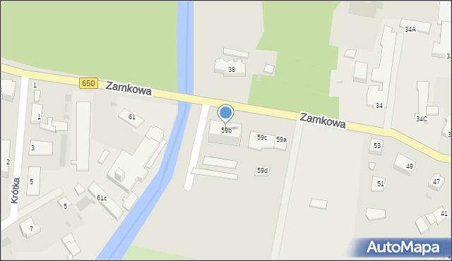 Węgorzewo, Zamkowa, 59b, mapa Węgorzewo