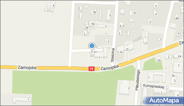 Werbkowice, Zamojska, 1/2, mapa Werbkowice