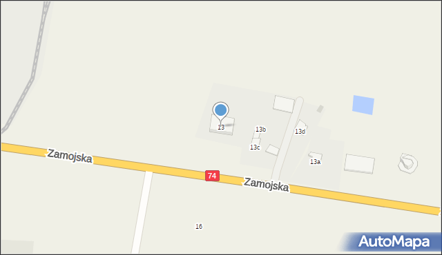 Werbkowice, Zamojska, 13, mapa Werbkowice