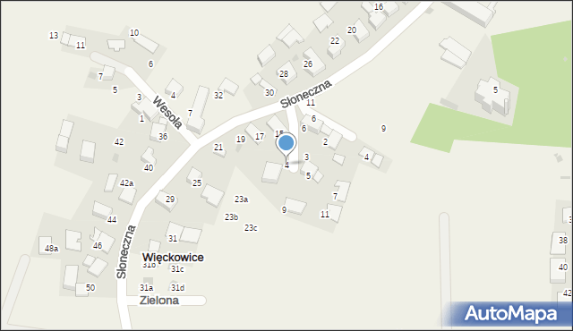 Więckowice, Zacisze, 4, mapa Więckowice