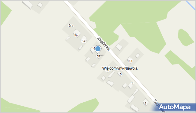 Wielgomłyny, Zagórska, 5F, mapa Wielgomłyny