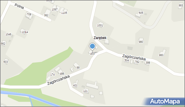 Wieprz, Zagórczańska, 403, mapa Wieprz