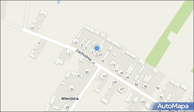 Wierzbica, Zachodnia, 2, mapa Wierzbica