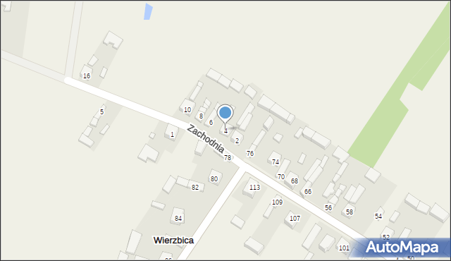 Wierzbica, Zachodnia, 4, mapa Wierzbica