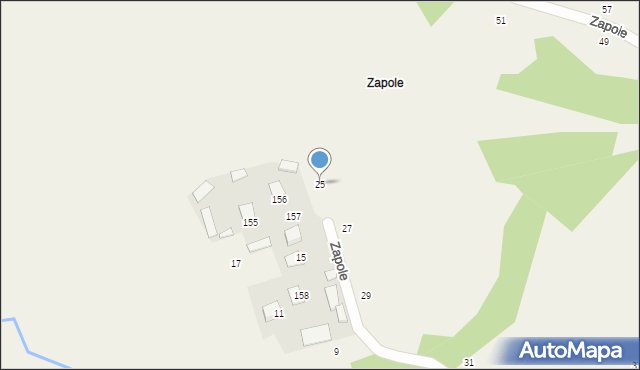 Wilcza Wola, Zapole, 25, mapa Wilcza Wola