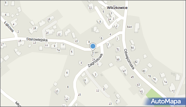 Wilczkowice, Zagrodowa, 2, mapa Wilczkowice