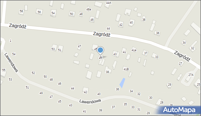 Wiskitki, Zagródź, 45, mapa Wiskitki