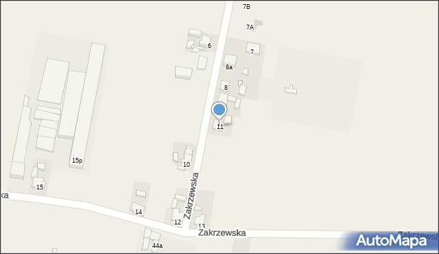 Witaszyce, Zakrzewska, 11, mapa Witaszyce