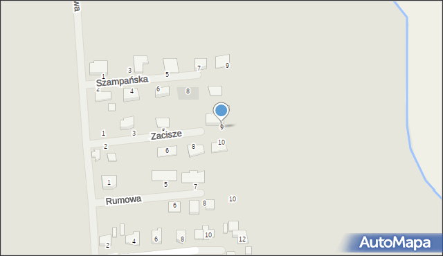 Witkowo, Zacisze, 9, mapa Witkowo