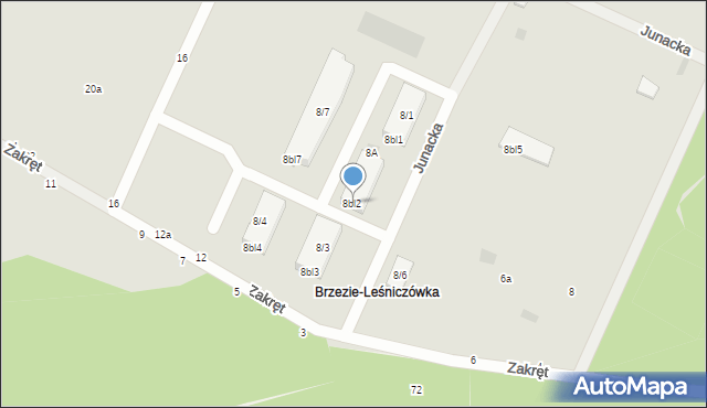 Włocławek, Zakręt, 8bl2, mapa Włocławka