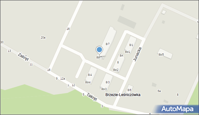 Włocławek, Zakręt, 8bl7, mapa Włocławka