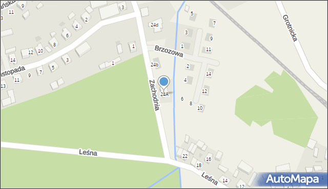 Włoszakowice, Zachodnia, 24A, mapa Włoszakowice