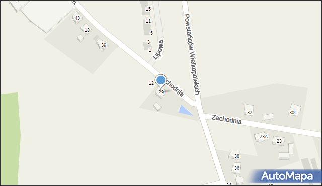 Włoszakowice, Zachodnia, 29, mapa Włoszakowice