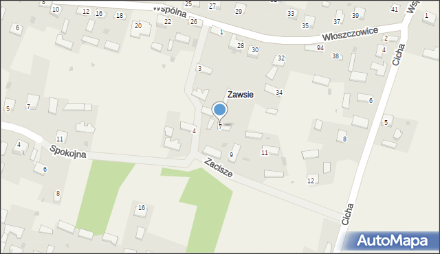 Włoszczowice, Zacisze, 7, mapa Włoszczowice