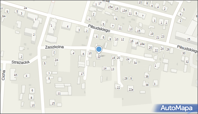 Wohyń, Zaszkolna, 12, mapa Wohyń