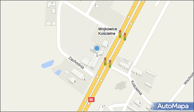 Wojkowice Kościelne, Zachodnia, 4, mapa Wojkowice Kościelne