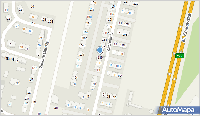 Wola Mrokowska, Zachodnia, 13D, mapa Wola Mrokowska