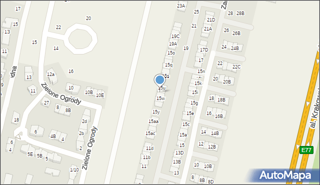 Wola Mrokowska, Zachodnia, 15v, mapa Wola Mrokowska