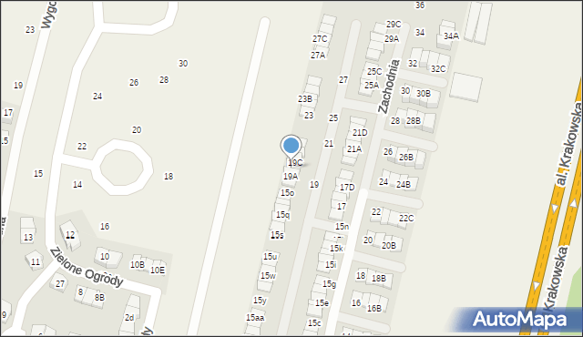 Wola Mrokowska, Zachodnia, 19B, mapa Wola Mrokowska