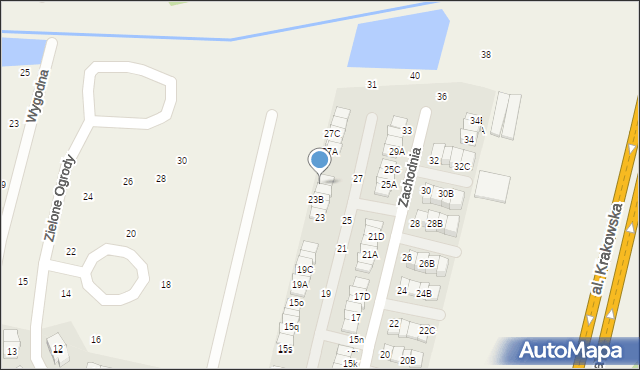 Wola Mrokowska, Zachodnia, 23D, mapa Wola Mrokowska