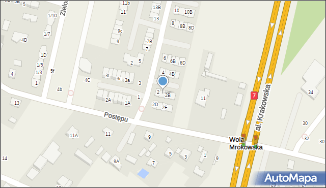 Wola Mrokowska, Zachodnia, 2A, mapa Wola Mrokowska