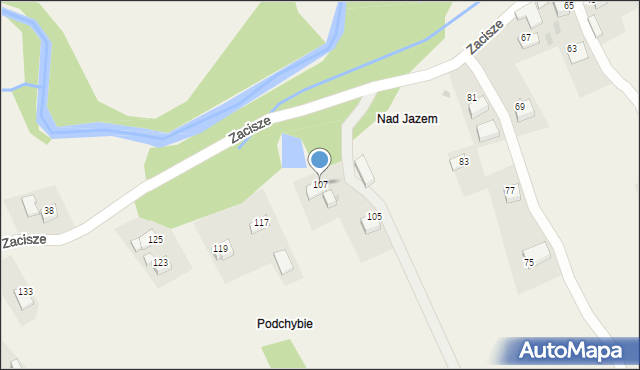 Wola Radziszowska, Zacisze, 107, mapa Wola Radziszowska